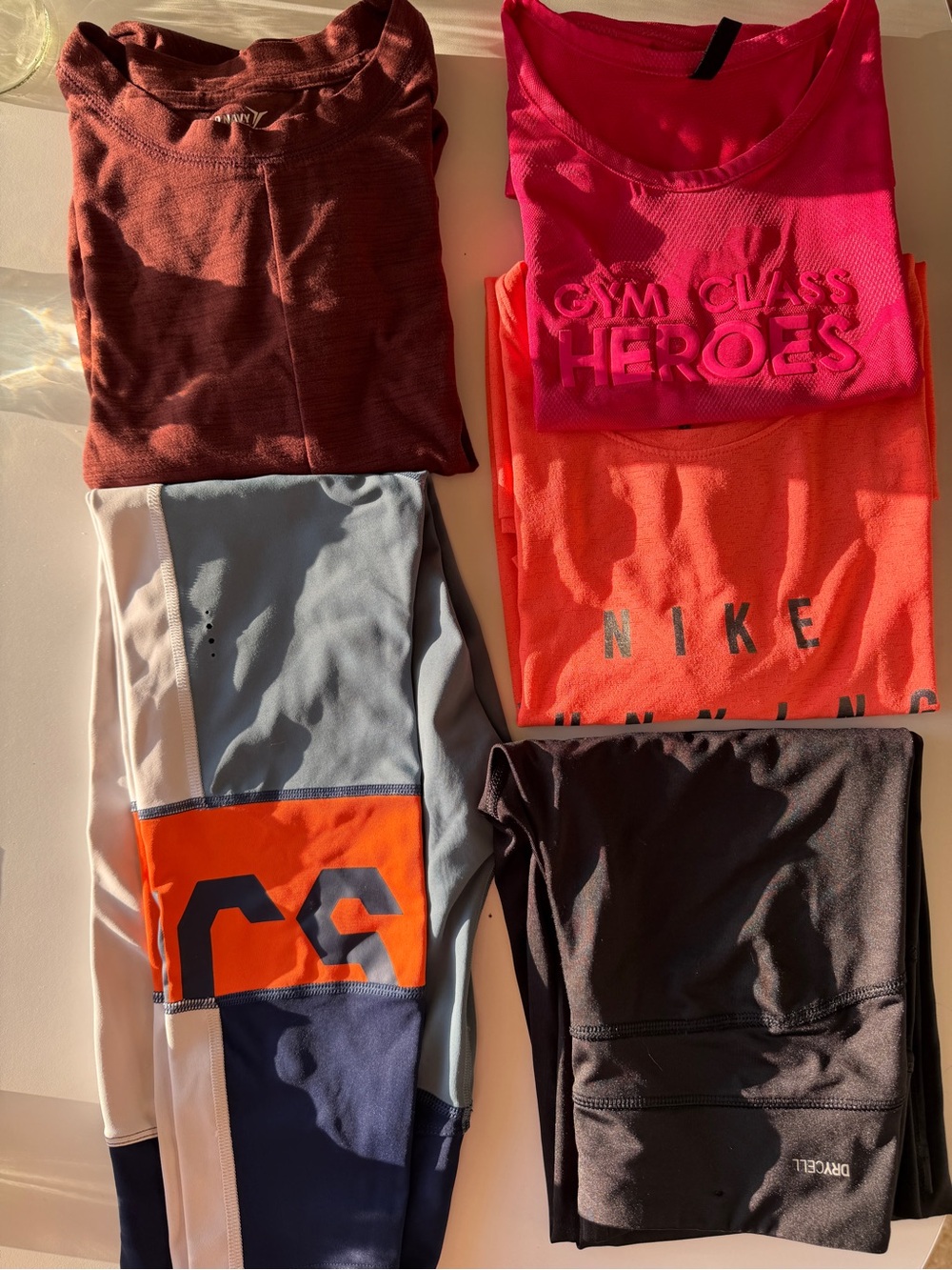 Assorted Activewear Tops & Leggings - Pink, Orange, Rust, Gray, Navy, Black